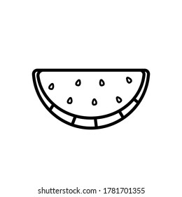 Watermelon wedge line icon isolated on a white background