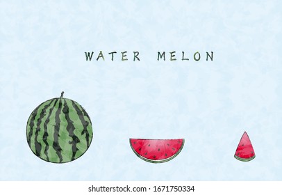 Wassermelone: ganze, große Schnittgröße, kleine Schnittgröße