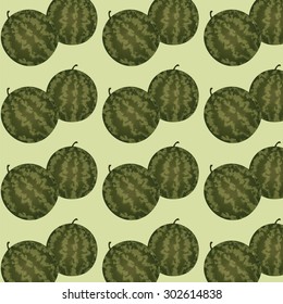Watermelon whole raw pattern. Vector
