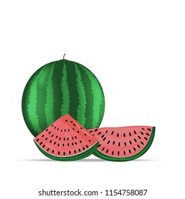 Watermelon whole and slices