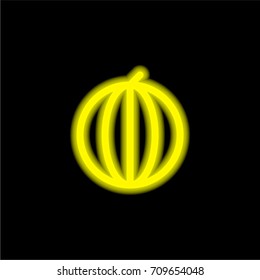Watermelon yellow glowing neon ui ux icon. Glowing sign logo vector