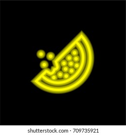 Watermelon yellow glowing neon ui ux icon. Glowing sign logo vector