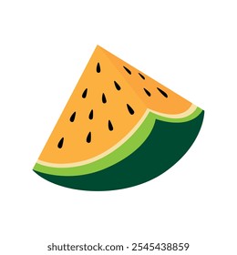 Watermelon yellow slice vector. Water Melon Isolated on a white background. Juicy watermelon slice vector - perfect for summer designs Fresh, vibrant, and ready to use in your creative projects.