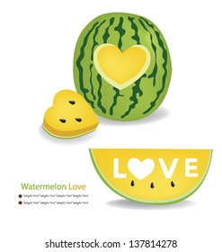 Watermelon yellow vector illustration.
