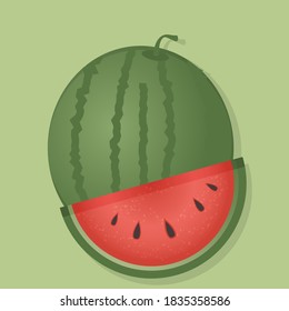Watermelons. Collection of whole and sliced watermelons