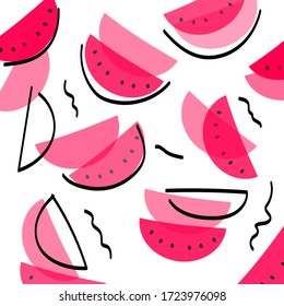 Wassermelonen flattert Muster. Vektorgrafik