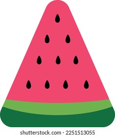 Watermelon's juicy slices summer food concept illustration isolated on white background.Watermelon fruit vector seamless pattern background