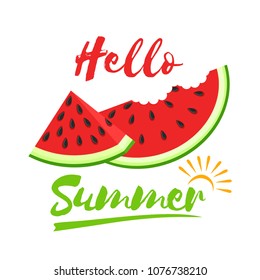 watermelons and lettering hello summer