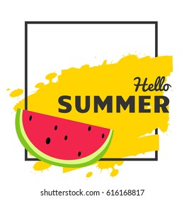 watermelons and lettering hello summer