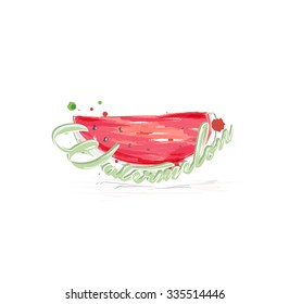 watermelons painting on white background vector design