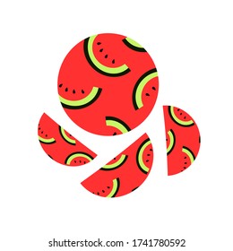 Watermelons pattern icon. Vector illustration 