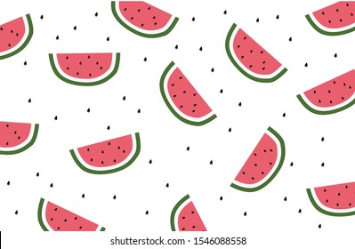 Watermelons pattern on white background