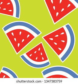 Watermelons pattern. Seamless vector background.