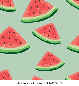 Watermelons pattern. Seamless vector background. hand drawing