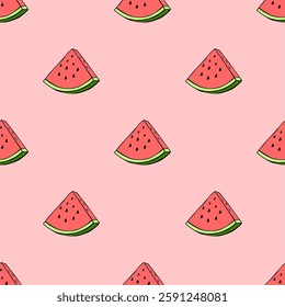 Watermelons pattern. Seamless vector background.