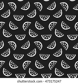 Watermelons seamless pattern. Hand drawn decoration backdrop for your business. Good for wallpaper, invitation card, scrapbook, wrapping paper, website background, fashion textile print.
