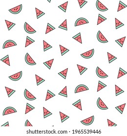 Watermelons seamless pattern vector background include swatches