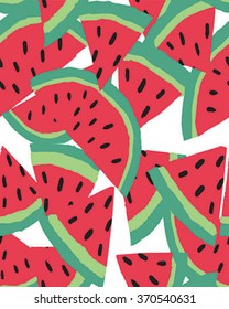 watermelons seamless summer pattern