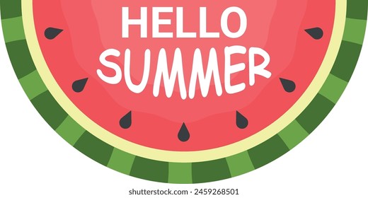 Watermelons slice hello summer vector illustration