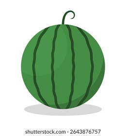 Melancia.Ícone de vetor de fruta suculento doce isolado no fundo branco.