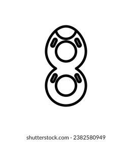 Waterpark Float Outline Icon Vector Illustration