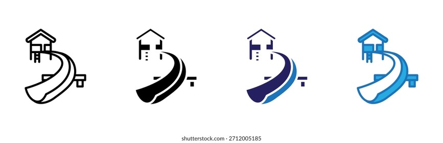 Waterpark Icon Multi Style Vector Illustration