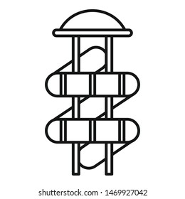 Waterpark pipe icon. Outline waterpark pipe vector icon for web design isolated on white background