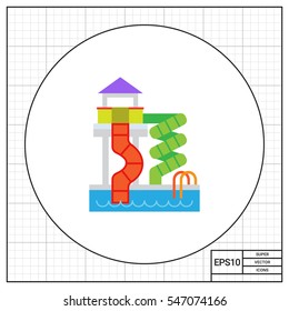Waterpark with pool and slides