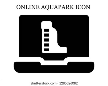 Waterpark search icon. Editable Waterpark search icon for web or mobile.