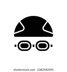 Waterpark Swim Cap Filled Icon Vector Illustration