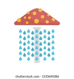 Waterpark umbrella shower icon. Flat illustration of waterpark umbrella shower vector icon for web design