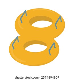 Waterpark Vector Illustration - Double Lifebuoy