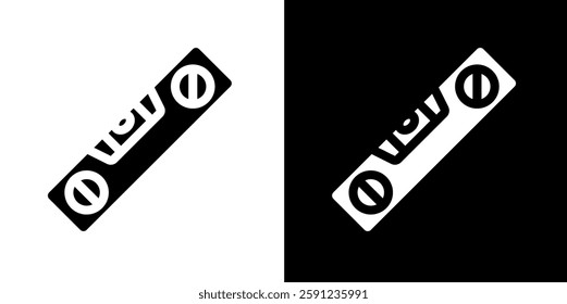 waterpass line and glyph icon, outline and glyph vector sign, linear and glyph style pictogram isolated on white and black. labour symbol, logo, icon, illustration