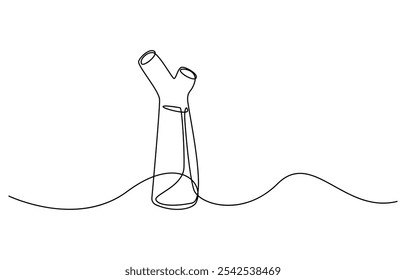 Waterpipe Mouthpiece Single Continuous Line Drawing