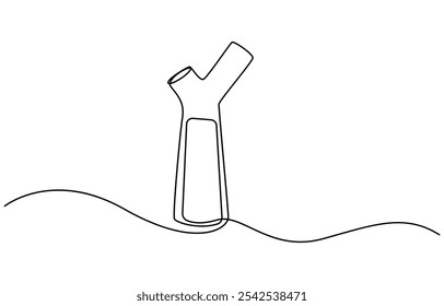 Waterpipe Mouthpiece Single Continuous Line Drawing