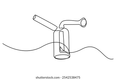 Waterpipe Mouthpiece Single Continuous Line Drawing