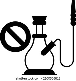 waterpipe smoking Ban Vector Icon Design, No Tobacco day Symbol, Quit smoking Sign, Cigarette or Smoker Stock Illustration, tobacco-based shisha Concept, 