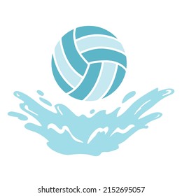Waterpolo Ball Bouncing In Water Cut Out. High quality vector