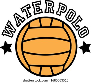 Waterpolo Ball and Text Vector Illustration