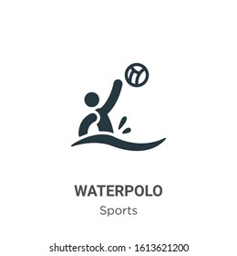 Waterpolo glyph icon vector on white background. Flat vector waterpolo icon symbol sign from modern sports collection for mobile concept and web apps design.