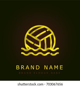 Waterpolo golden metallic logo