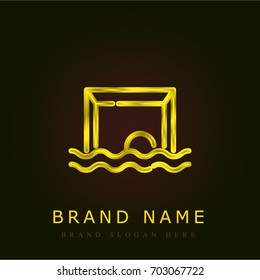 Waterpolo golden metallic logo