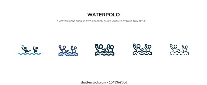 waterpolo icon in different style vector illustration. two colored and black waterpolo vector icons designed in filled, outline, line and stroke style can be used for web, mobile, ui