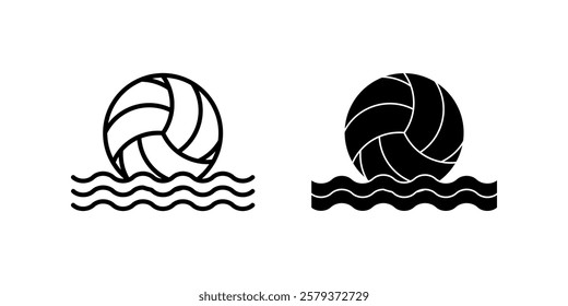 waterpolo Icon set. Symbol isolated white background. vector illustration. color editable.