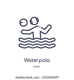 waterpolo icon from sports outline collection. Thin line waterpolo icon isolated on white background.