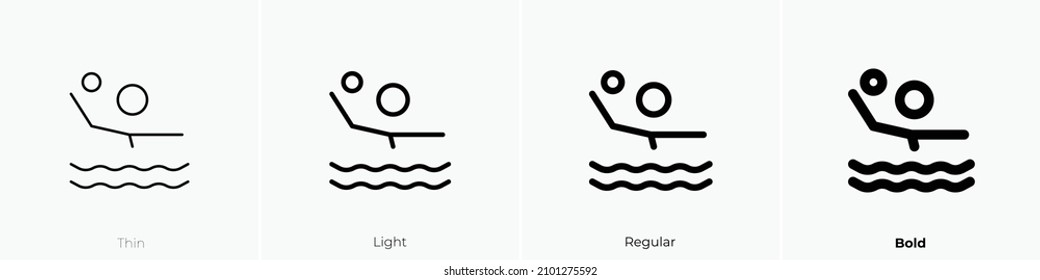 waterpolo one icon. Thin, Light Regular And Bold style design isolated on white background