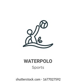 Waterpolo outline vector icon. Thin line black waterpolo icon, flat vector simple element illustration from editable sports concept isolated stroke on white background