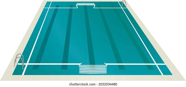 Waterpolo pool field. vector illustration