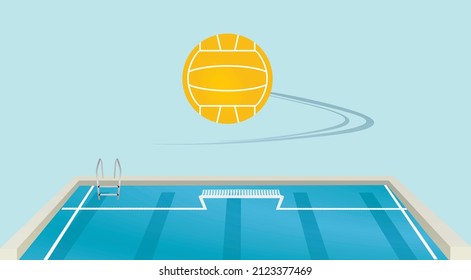 Waterpolo pool field. vector illustration