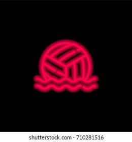 Waterpolo red glowing neon ui ux icon. Glowing sign logo vector